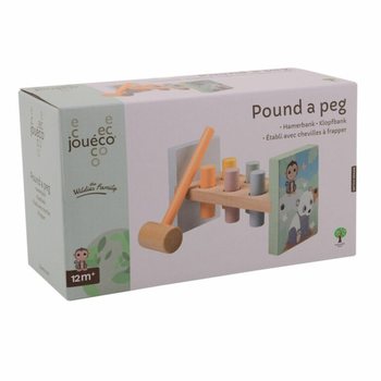 JOUECO - Dřevěn&aacute; zatloukačka Divok&aacute; zv&iacute;řata - Pro děti od 12 měs&iacute;ců (1 ks)