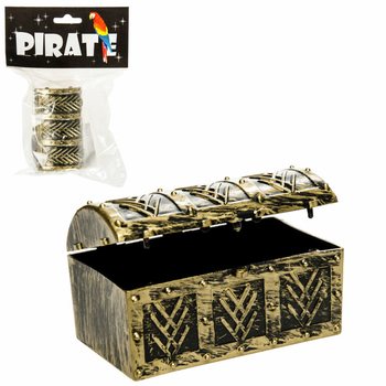 Mini pir&aacute;tsk&aacute; truhla s pokladem v displayi (24 ks)