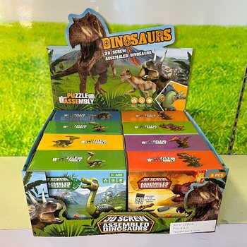 3D Stavebnice Dinosaurů v D&aacute;rkov&eacute; Krabičce - Display (8 ks)