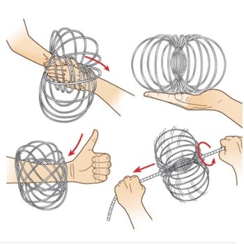 Magic Rings / Flow Rings - Kinetick&yacute; 3D Magick&yacute; Kruh - STŘ&Iacute;BRN&Yacute; | V KRABIČCE (10 ks)