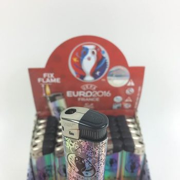 Elektrick&eacute; zapalovače UEFA EURO 2016 v displeji - 50 ks (V&yacute;prodej)