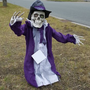 STRAŠIDELNÝ KOSTLIVEC VYCHÁZEJÍCÍ Z HROBU SE SVĚTLEM A ZVUKEM
