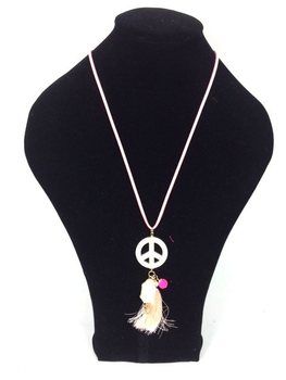 Náhrdelník v Ibiza Stylu Lososový Peace Buddha (1 ks)