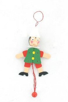Dřevěn&yacute; tahac&iacute; pan&aacute;ček Pinocchio (4 ks)
