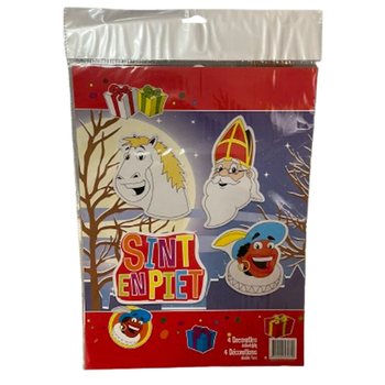 SINTERKLAAS SINT & PIET - 4D&Iacute;LN&Aacute; OBOUSTRANN&Aacute; SADA DEKORAČN&Iacute;CH CEDUL&Iacute; (6 ks)