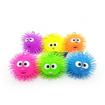 PUFFER M&Iacute;ČEK S OČIMA - 13CM - V DISPLAYI (12ks)
