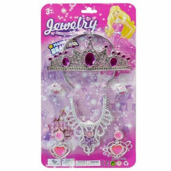 PRINCEZNOVSKÝ BEAUTY SET S KORUNKOU, NÁUŠNICEMI, NÁHRDELNÍKEM A PRSTENY