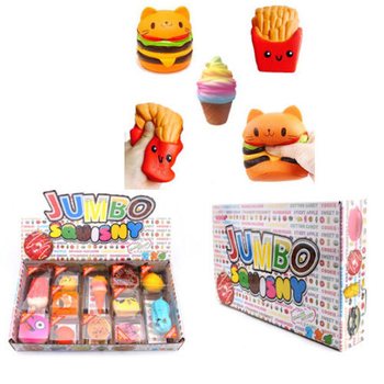 JUMBO Squishies v Displayi (12 ks) - Voňavé Antistresové Hračky