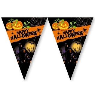 Vlajkový řetěz Happy Halloween - 2,3 Metru (6 ks)
