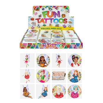 FUN TATTOOS - MODEL: VÍLA / FAIRY, Každé balení 12x Tetování V DISPLAYI (48 ks)