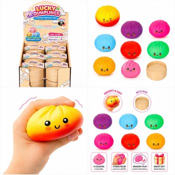 RAGE - LUCKY DUMPLINGS - Squishy Bun Dumplings VELK&Eacute; Rozměry 8.5 x 8.5 x 4.8 Cm - V DISPLEJI (12 ks)