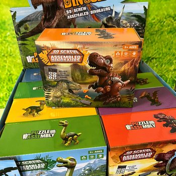 3D Stavebnice Dinosaurů v D&aacute;rkov&eacute; Krabičce - Display (8 ks)