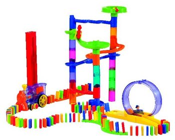 PLAYGO - Luxusn&iacute; Domino Sada s Vl&aacute;čkem - 500 D&iacute;lků