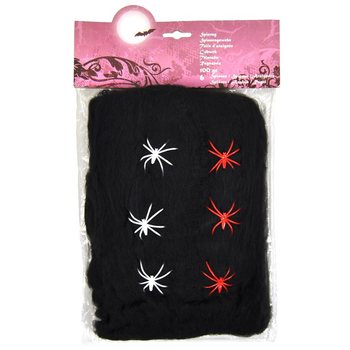 Černá Pavučina Halloween 100g s 6 Pavouky (6 ks)
