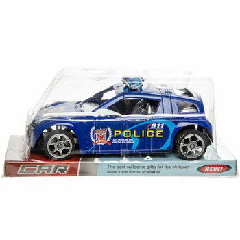 Policejn&iacute; auto na setrvačn&iacute;k na blistru (6 ks)