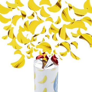 Konfetov&yacute; kan&oacute;n Ban&aacute;n &ndash; Barva: žlut&aacute; - 40 cm - party popper (10ks)