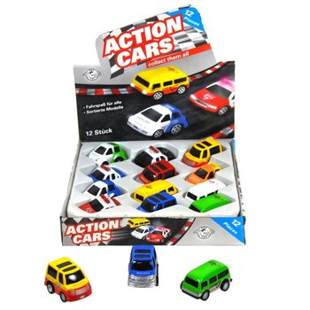 KOVOV&Aacute; AUTA NA SETRVAČN&Iacute;K DIE CAST V DISPLAYI (12 ks)