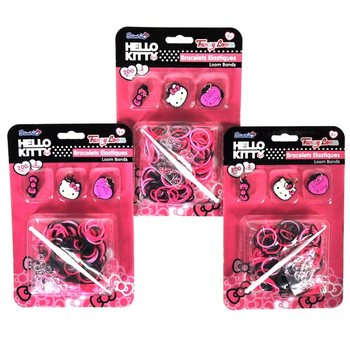 Sada na Výrobu Gumičkových Náramků s Přívěsky Hello Kitty (12 ks)