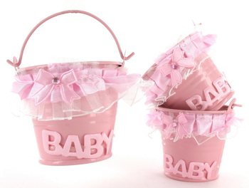 DEKORAČNÍ KYBLÍČEK - BABY RŮŽOVÁ (12 ks)