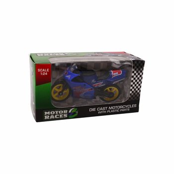 MOTOCYKL SUPER SPORT DIE CAST, MĚŘ&Iacute;TKO 1:24 V DISPLEJI (24 ks)