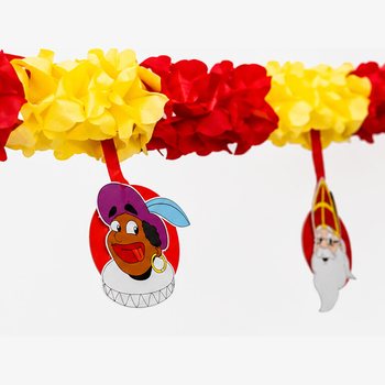 Girlanda Sinterklaas a Piet se Z&aacute;věsy - 4 m (6 ks)