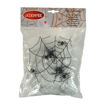 Halloweenská Dekorativní Pavučina se 2 Pavouky (4 ks)