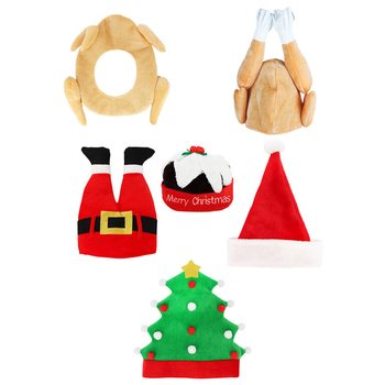 MIX LUXUSNÍCH VTIPNÝCH VÁNOČNÍCH ČAPEK - XMAS CAPS (6 ks)