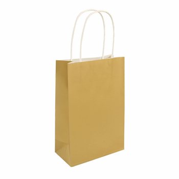 PAPÍROVÁ TAŠKA S UCHY - 14x21x7 cm - Barva: ZLATÁ (24 ks)