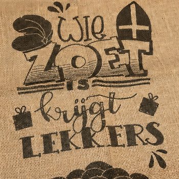 VELK&Yacute; JUTOV&Yacute; PYTEL SINTERKLAAS - S TEXTEM: WIE ZOET IS KRIJGT LEKKERS - Cca 60 x 100 cm (1 ks)