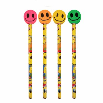 Vesel&eacute; tužky Smiley s gumou (24 kusů)