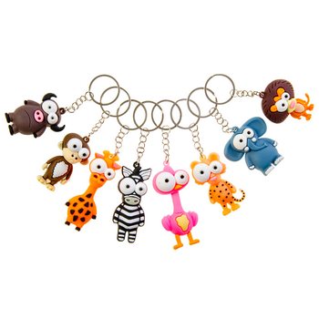 Vtipné klíčenky zvířátka - Mix zvířátek s velkýma očima (48 ks)