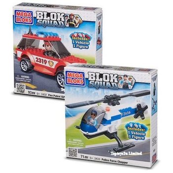 MEGA BLOKS - SUV HASIČSKÉ PATROLY A POLICEJNÍ VRTULNÍK (2 ks)