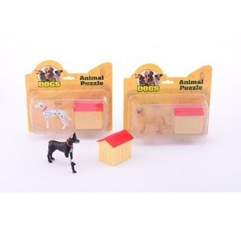 3D Puzzle Pes na kartě (12 ks)