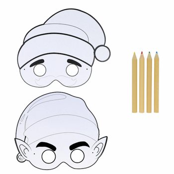 ECO FRIENDLY Vybarvi si vlastn&iacute; v&aacute;nočn&iacute; masku se 4 pastelkami (12 kusů)