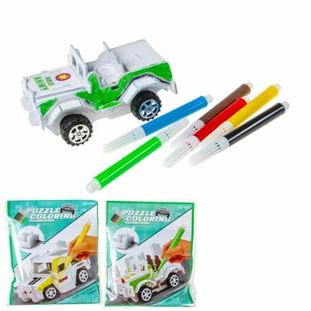 3D puzzle Postav a vybarvi si své auto (12 ks)