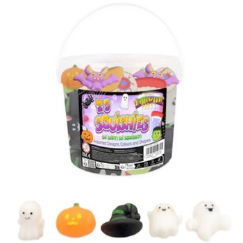 MIX HALLOWEEN MAČKAC&Iacute;CH FIGUREK SQUISHY V KYBL&Iacute;KU (25 ks)