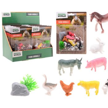 ANIMAL WORLD - Hern&iacute; set Hospod&aacute;řsk&aacute; zv&iacute;řata 12 ks - Display (12 ks)