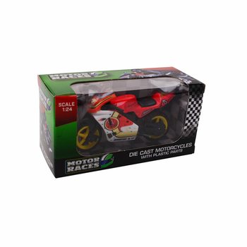 MOTOCYKL SUPER SPORT DIE CAST, MĚŘ&Iacute;TKO 1:24 V DISPLEJI (24 ks)