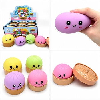 RAGE - Squishy Bun Dumplings VELK&Yacute; (Rozm. 8.5x8.5x4.8 cm) - Viral 2026 Fidget Toy (12 ks)