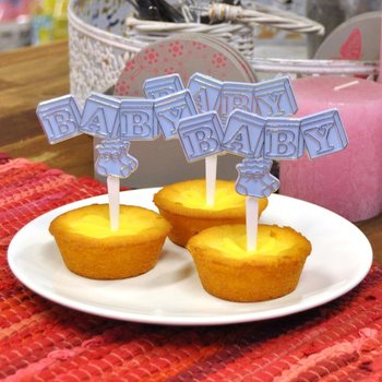 Z&Aacute;PICH NA CUPCAKE K NAROZEN&Iacute; D&Iacute;TĚTE - SVĚTLE MODR&Yacute; (12 ks)