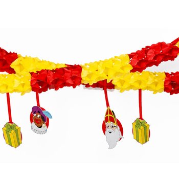 Girlanda Sinterklaas a Piet se Z&aacute;věsy - 4 m (6 ks)