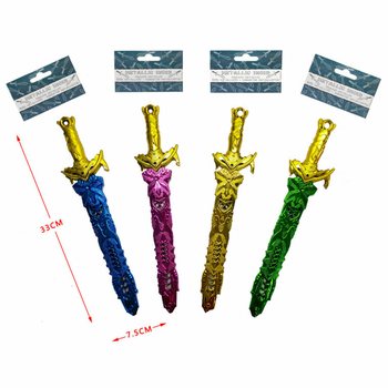 METALICK&Yacute; BAREVN&Yacute; MEČ, D&Eacute;LKA 33 CM (36 ks)