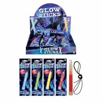 Sv&iacute;t&iacute;c&iacute; tyčinka Glow Stick Breaklight - 15 cm se &scaron;ňůrkou - mix barev v displeji (12 ks)
