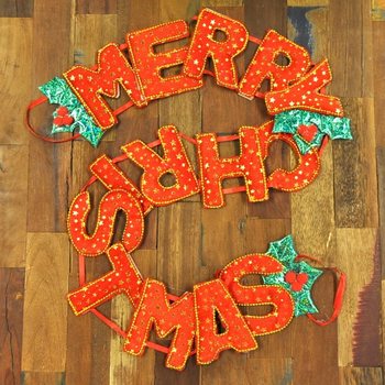 LUXUSNÍ VÁNOČNÍ GIRLANDA MERRY CHRISTMAS (6 ks)