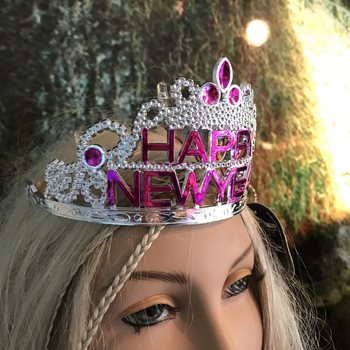 Korunka HAPPY NEW YEAR s osvětlen&iacute;m (10 ks)