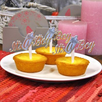 Z&aacute;pichy do Cupcakes k Narozen&iacute; - It's a Boy (12 ks)