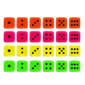 Hrac&iacute; kostky 2,5 cm v displeji - Mix barev (125 ks)