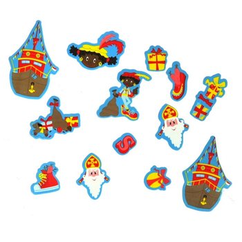60 Pěnov&yacute;ch Samolepek Sinterklaas a Piet (3 sady)