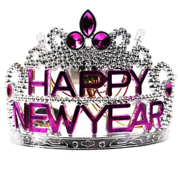 Korunka HAPPY NEW YEAR s osvětlením (10 ks)