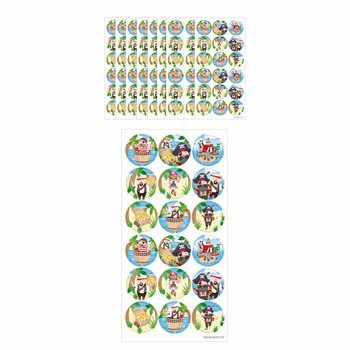 FUN STICKERS - PIRÁTSKÉ SAMOLEPKY - 18 SAMOLEPEK NA ARCHU (10 ks)